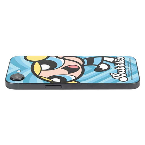 Cartoon Network Powerpuff Girls Bubbles Blue Hearts iPhone 16e Skin